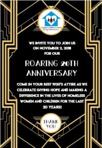 Frank to MC Colette Children's Home gala, Nov 2nd, 2018