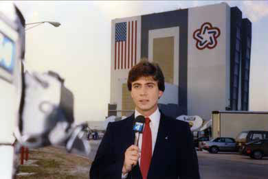 Frank Mottek reporting at 1 year anniversary of the Challenger disaster